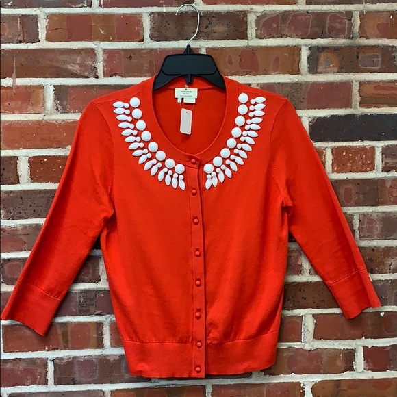 Kate Spade Kati Beaded Cardigan Sweater 